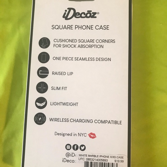 iDecoz Square Phone Case Faux Marble Silicon NIB - Picture 2 of 2